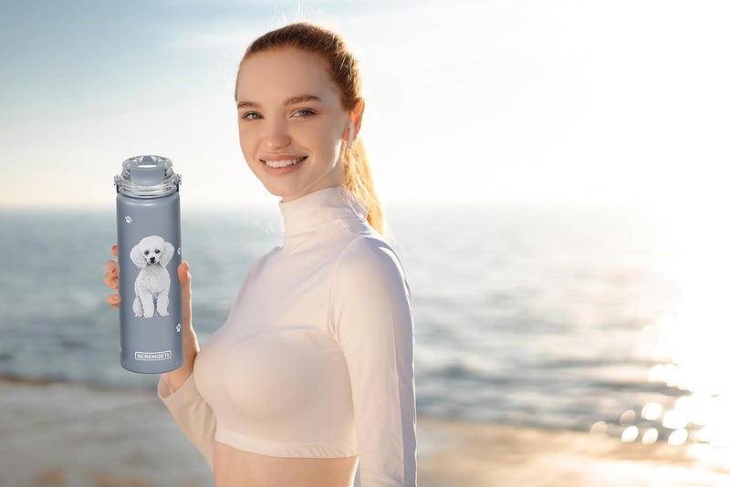 ES Pets SERENGETI 24 Oz Water Bottle Stainless Steel with Spill Proof Lid - Double walled Vacuum Insulated water flask - Realistic 3D Print of your favorite dog (Poodle) - Image 5